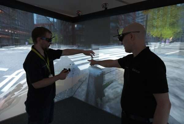 multiviewer VR CAVE at Oxford Brookes University